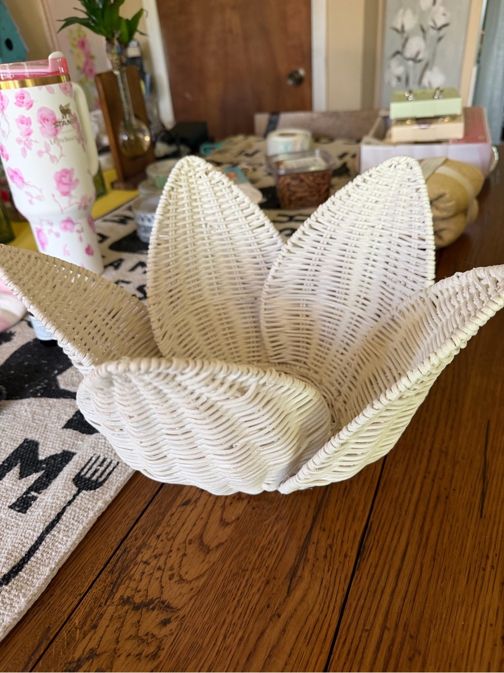 Target White Wicker Petal Basket
